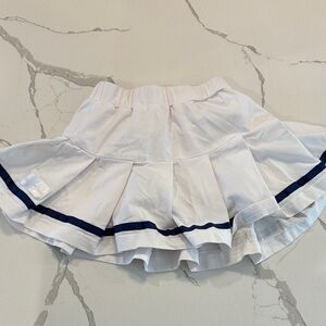 Stylish White Skirt with Navy Trim